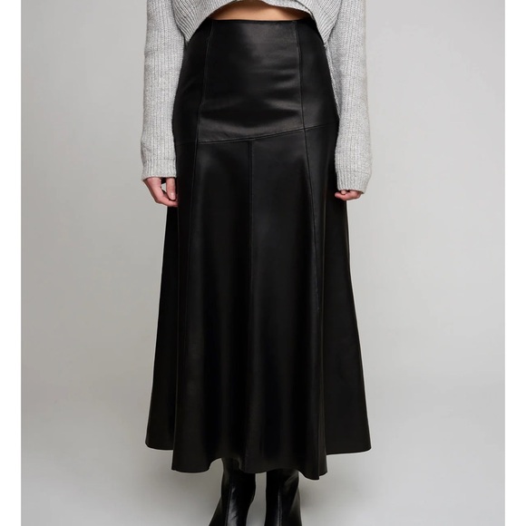 Pixie Market Black Faux Leather Maxi Skirt - Picture 7 of 8